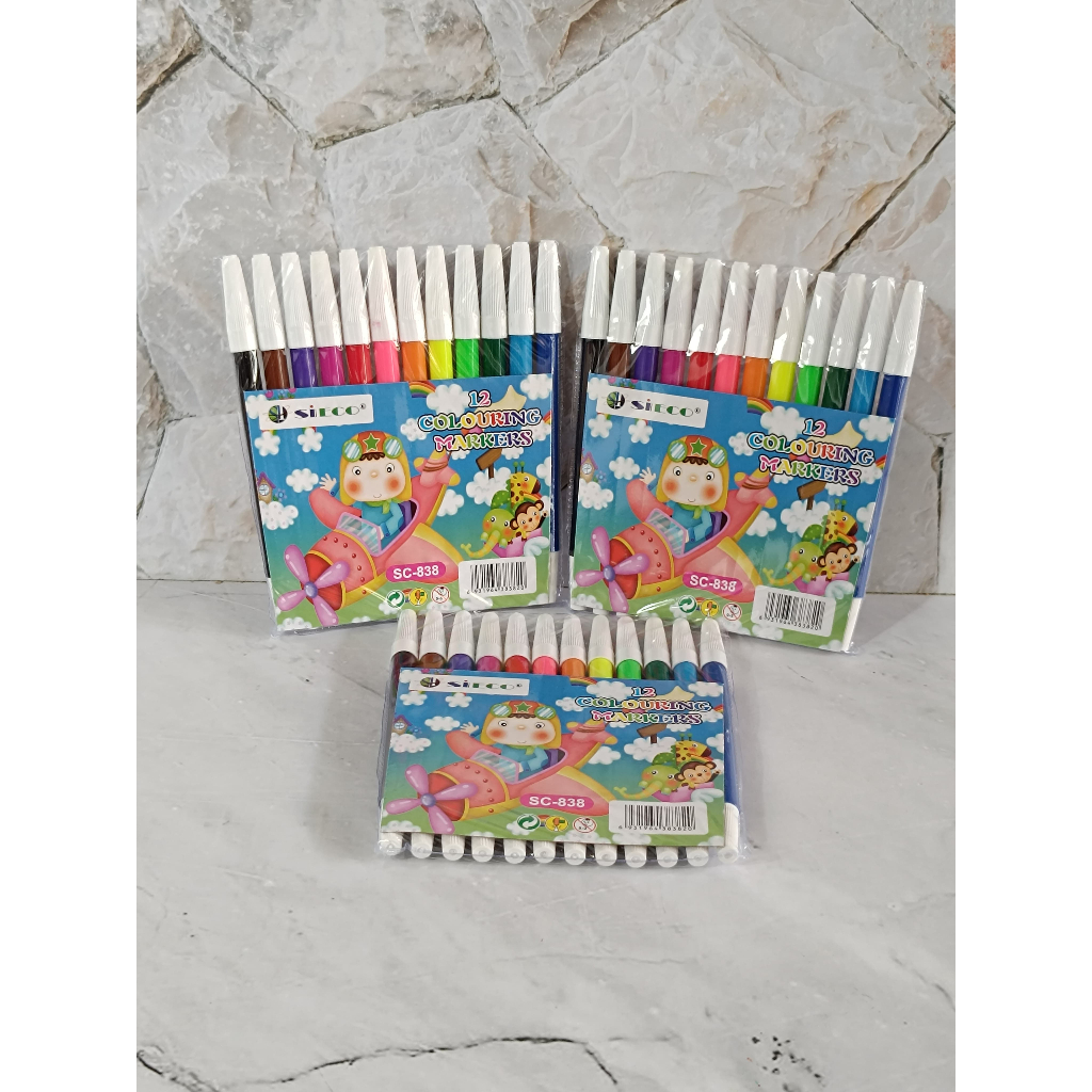 

SATU SET ( 12 WARNA ) Colour Pen Spidol 12 Warna Zendi 838-12