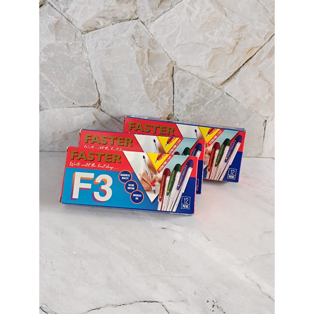 

SELUSIN ( 12 BIJI ) Ballpoint Bolpen Faster F3 0.5 mm Pulpen Faster F3 0.5mm