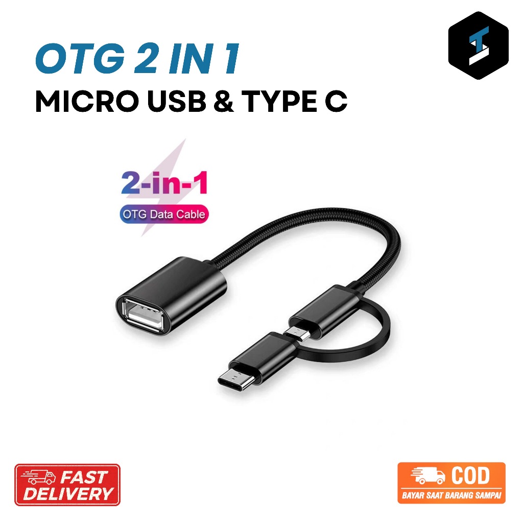 OTG 2 IN 1 MICRO USB & TYPE C TO USB 3.0A ADAPTER/ OTG MICRO/ OTG TYPE-C KABEL OTG