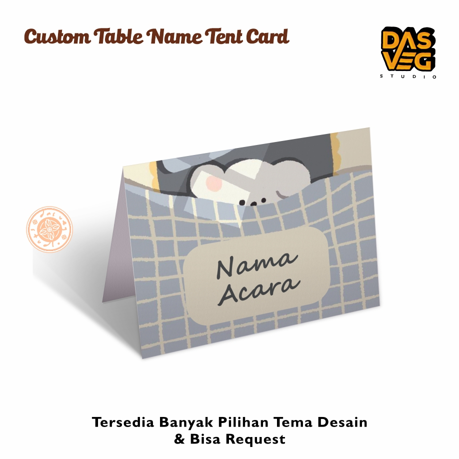 CUSTOM ANEKA ACARA TABLE NAME TENT CARD / WISH CARD - TABLE DECOR
