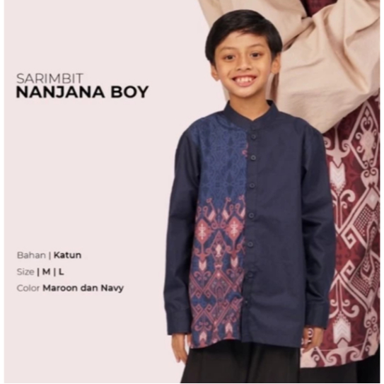 ELZATTA BAJU KOKO ANAK LAKI LAKI KATUN MOTIF SRMBT NANJANA BOY