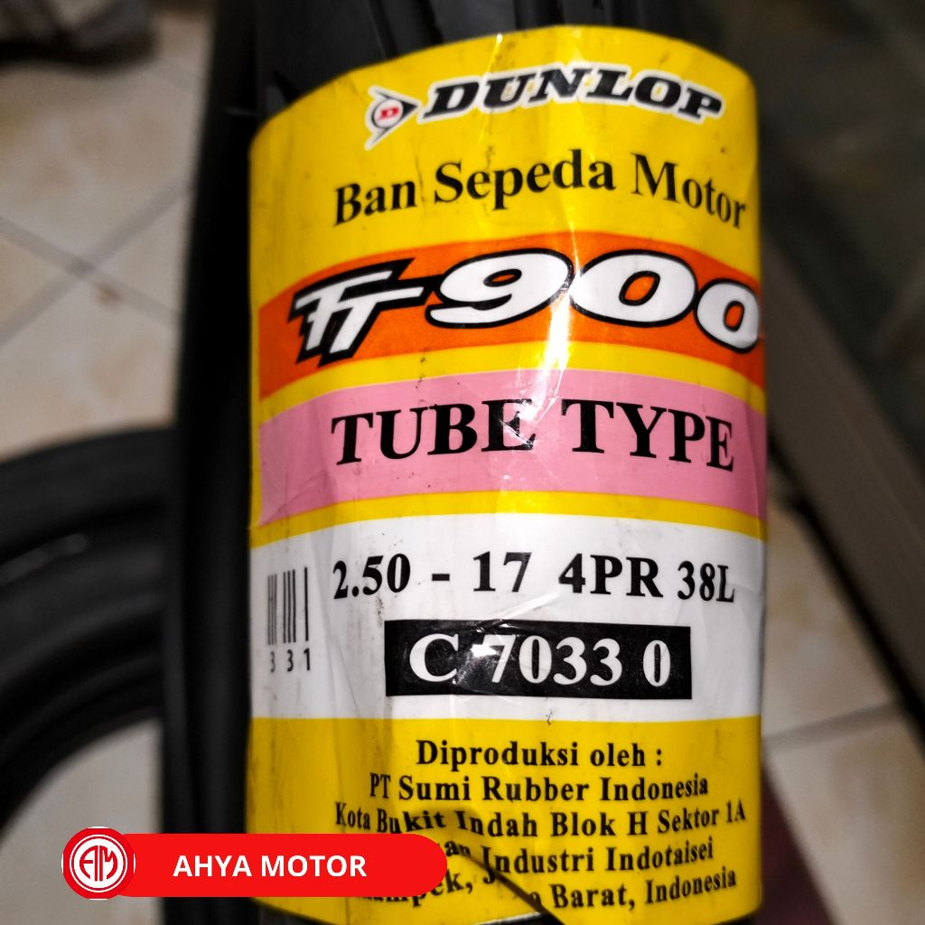 Ban Luar Dunlop ring 17 ukuran 250/17 NON TUBELES 100% ORIGINAL