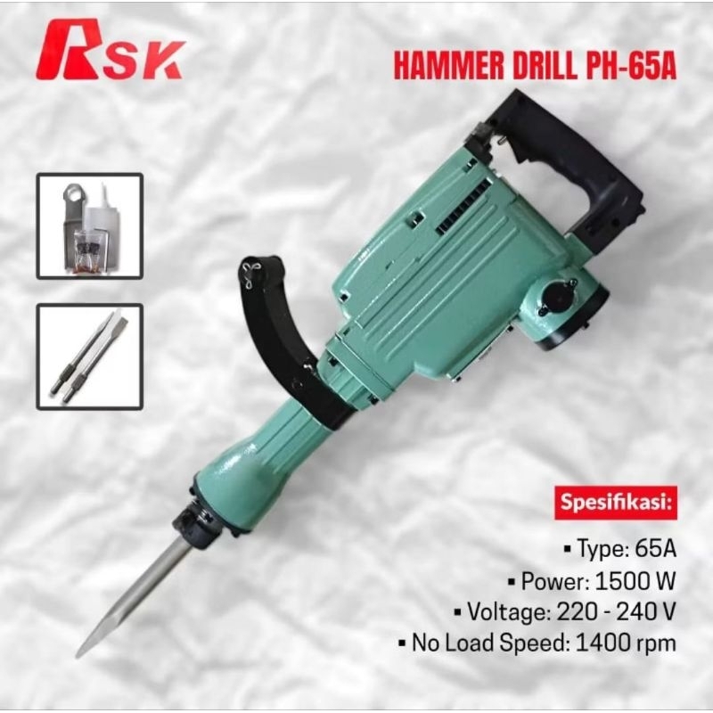 Mesin Jack Hammer Bobok Beton Merk RSK MOD-65A Demolition Hammer MOD-65A