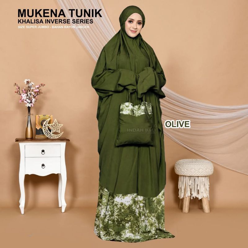 MUKENA BALI TUNIK MUKENA KHALISA UKURAN SUPER JUMBO BAHAN RAYON JANGER NYAMAN UNTUK SHALAT SETIAP HA