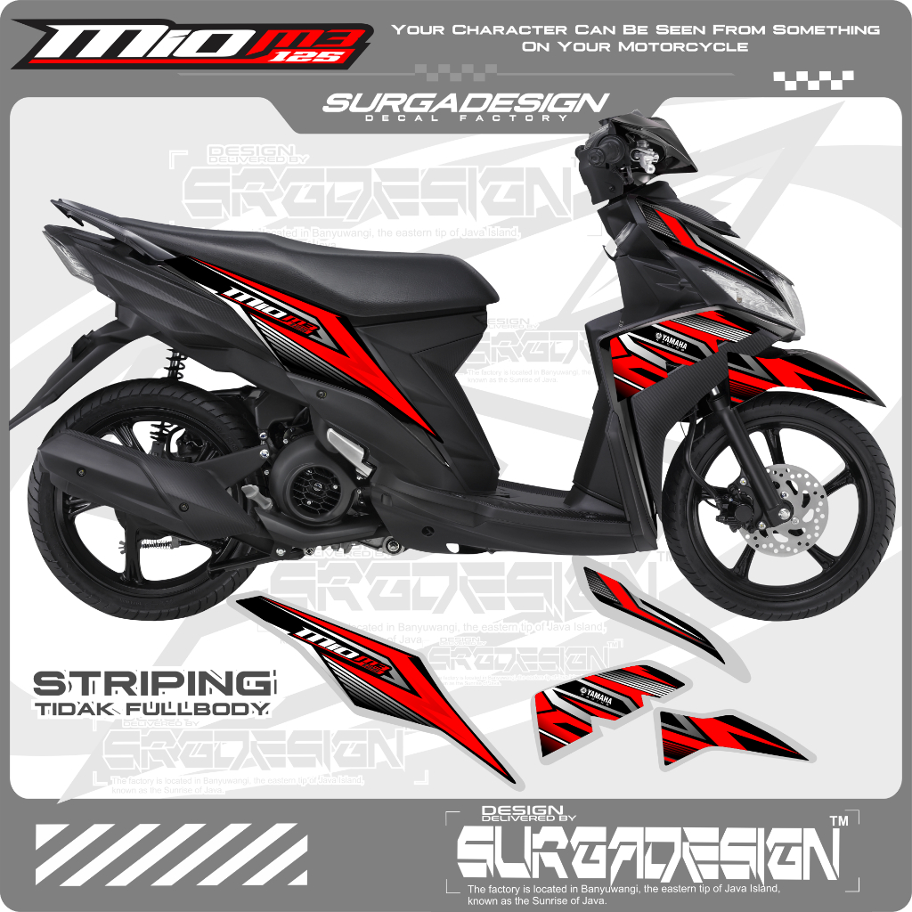 STICKER MIO M3 125, STICKER MIO M3, STIKER MIO M3, STRIPING MIO M3, MIO M3