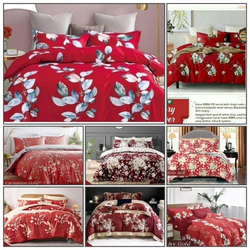 Sprei anti geser koleksi bunga merah