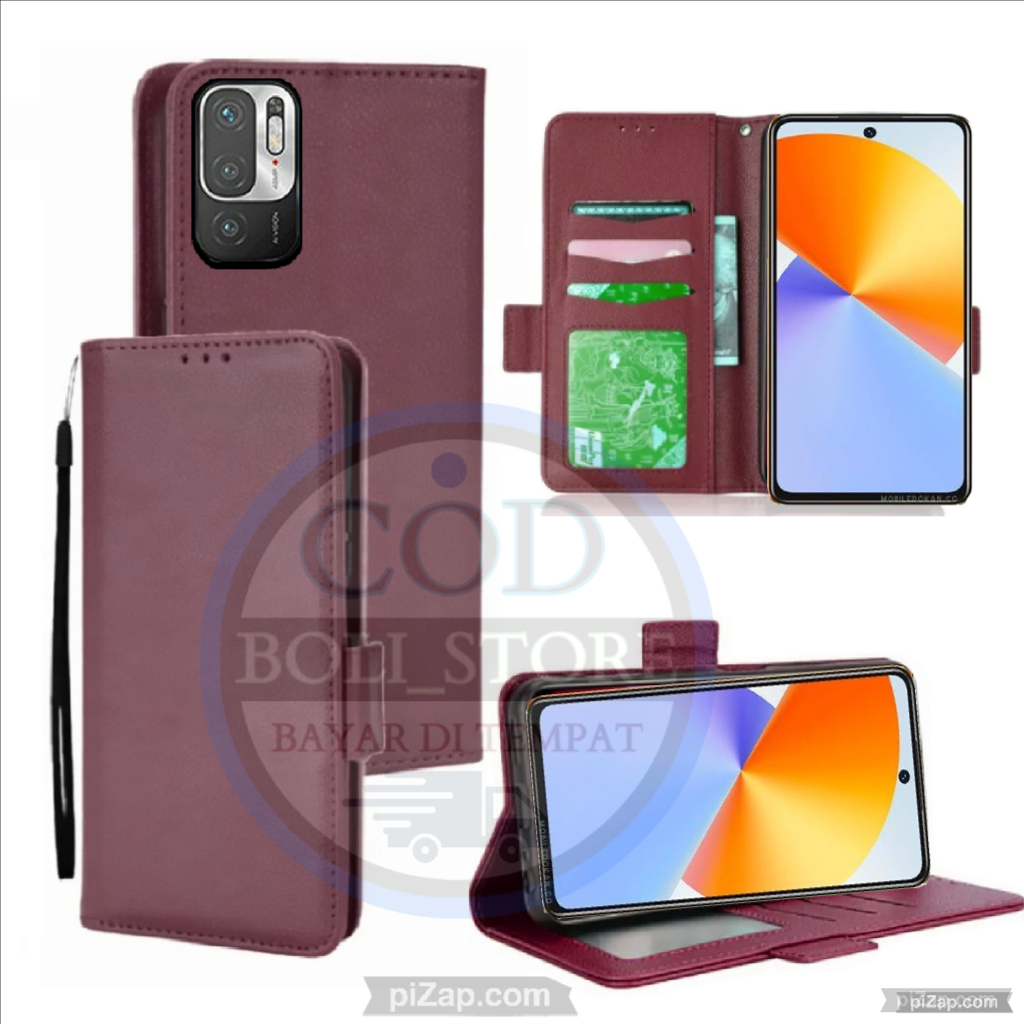 FLIP CASE UNTUK XIAOMI POCO M3 PRO 5G (6,53'' Inch) CASE PREMIUM-FLIP WALLET CASE KULIT UNTUK XIAOMI