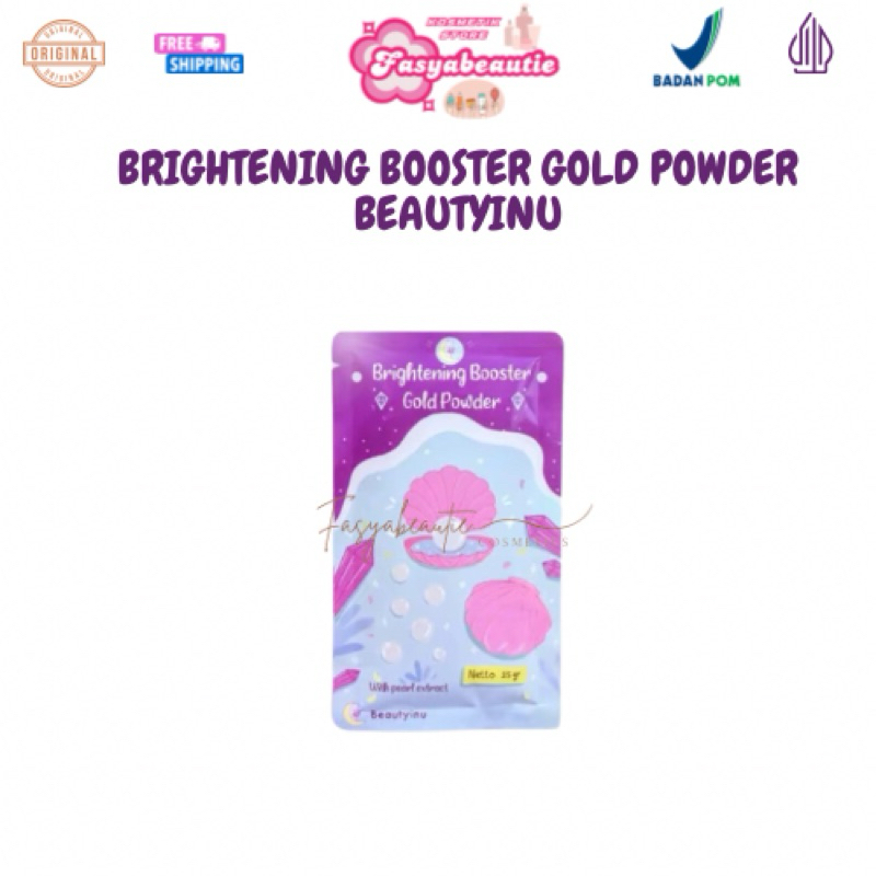 BRIGHTENING POWDER GOLD BOOSTER SERBUK GOLD BRIGHTENING BOOSTER GOLD POWDER BIBIT PEMUTIH BEAUTYINU