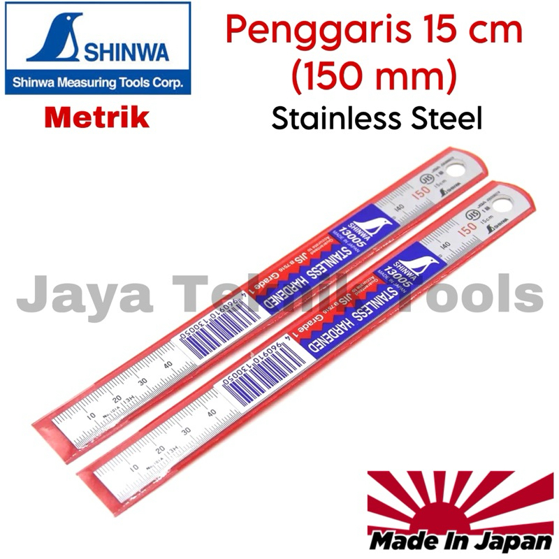 

Penggaris Shinwa 15cm mm/mm Stainless Steel Metrik Mistar Besi 150 mm cm Ruler