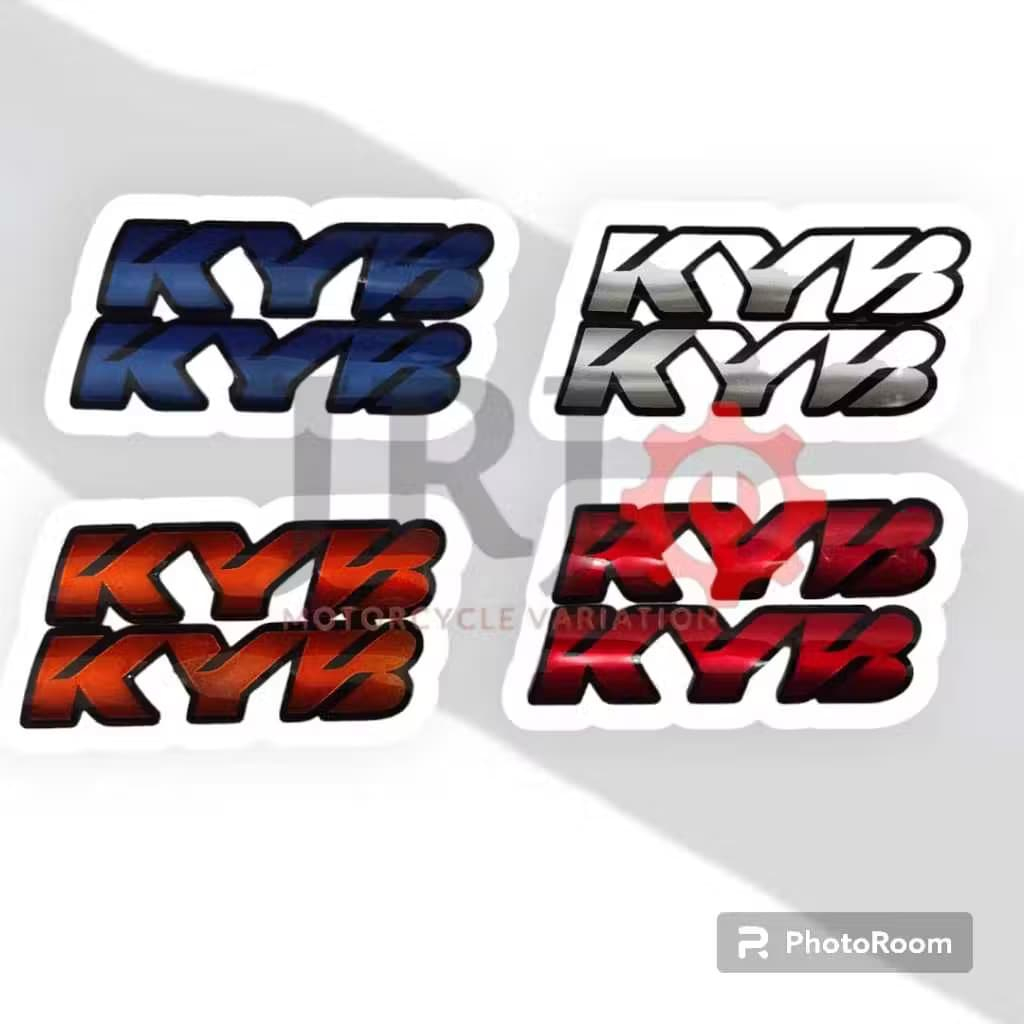 Emblem KYB Shock Depan Emblem KYB Timbul Satu Set Free Double Tape EMBLEM KYB LOGO TIMBUL 3D BUKAN S