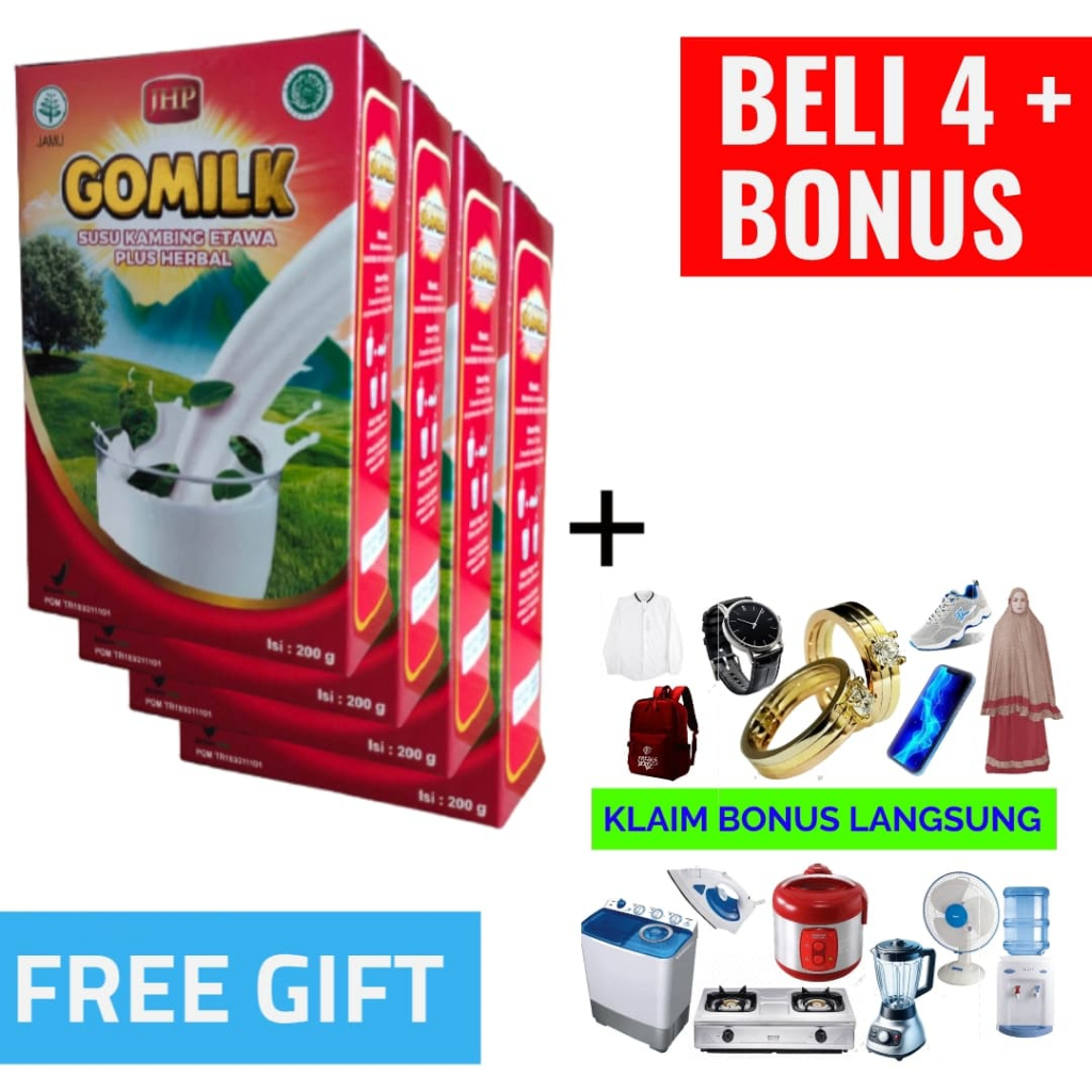 

[COD][GRATIS ONGKIR][HEMAT][BONUS] GOMILK susu kambing etawa plus herbal pembelian hemat