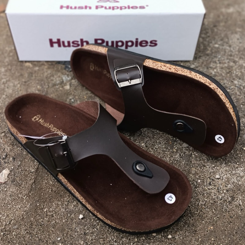 SANDAL JEPIT KULIT HUSH PUPPIES ORIGINAL SENDAL JEPIT PRIA HP ANTI SLIP