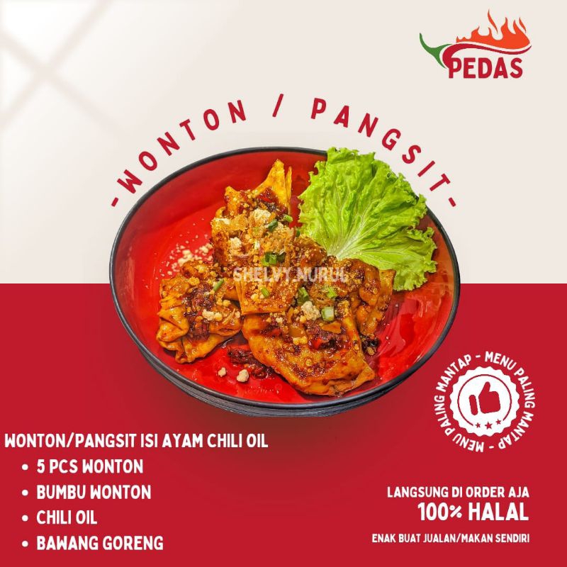 

PANGSIT/WONTON CHILI OIL bisa di rebus/di goreng