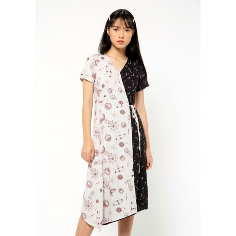 COLORBOX - Two Tone Midi Dress. PRELOVED