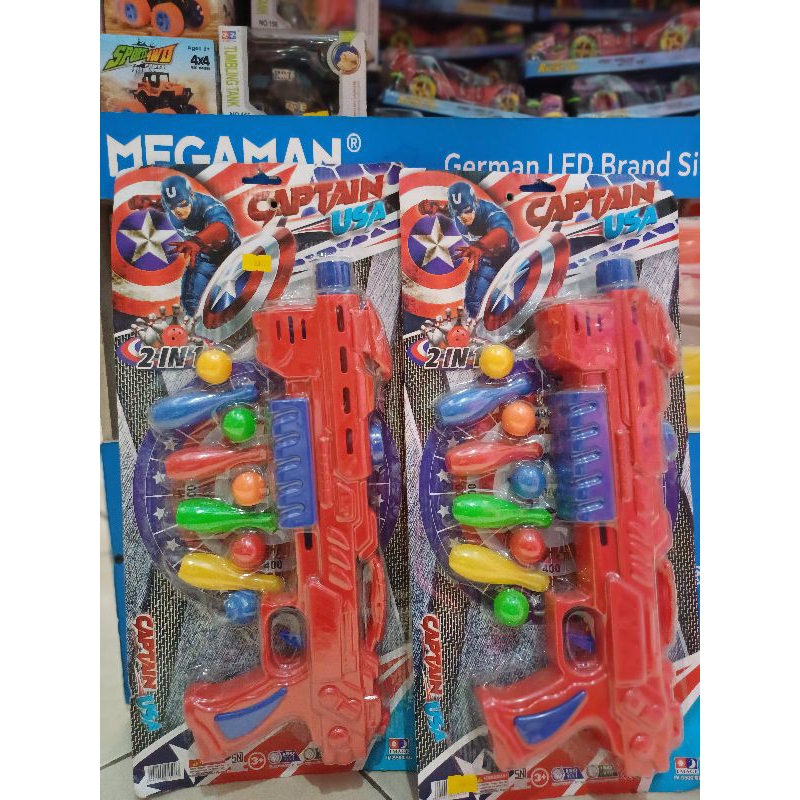 Mainan Tembakan Peluru Bola Bowling Captain Usa