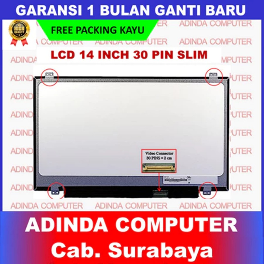 LCD LED Laptop B140XTN02.4 B140XTN02.D HB140WX1 14.0 Inch 30 Slim