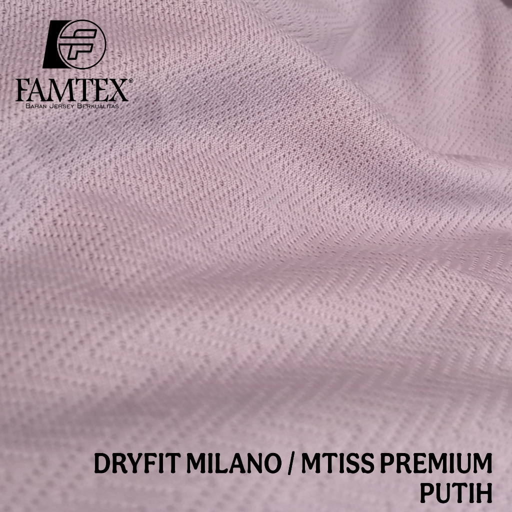 Bahan Kain Drifit Mtiss Milano Putih Premium Jersey Dryfit
