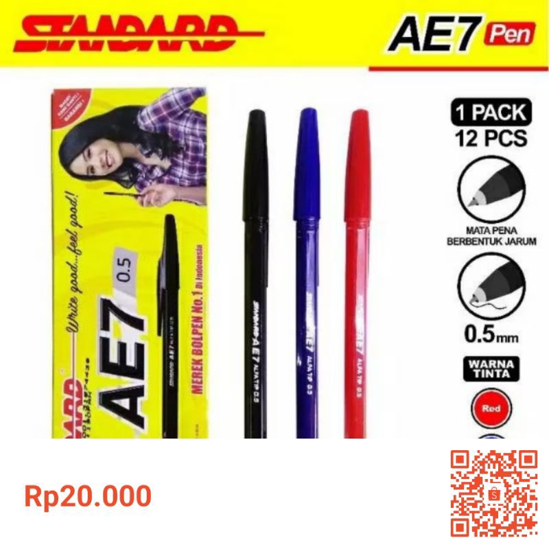 

1 kotak pena standard AE7 isi 12