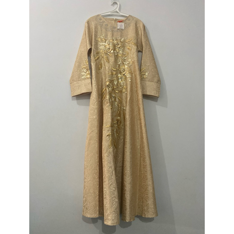 Preloved Dress Gamis Gold Emas