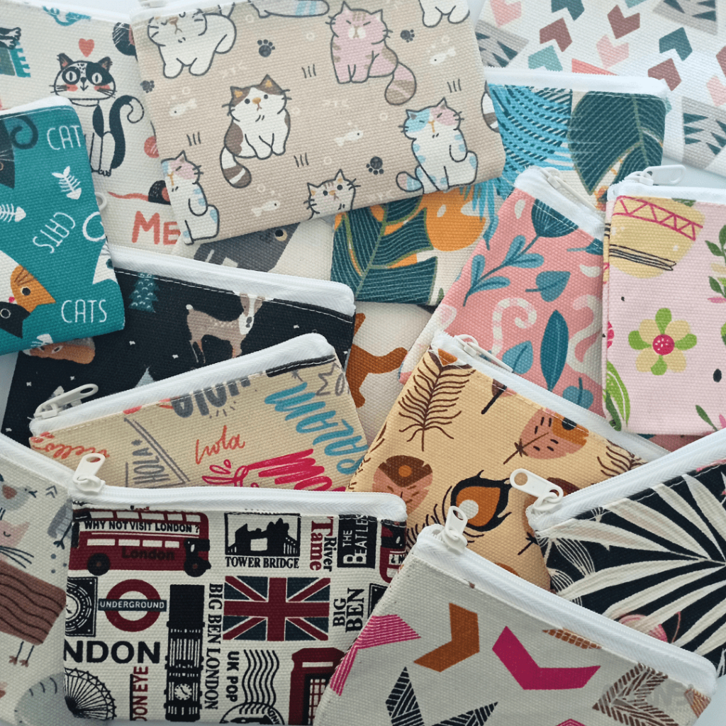 DOMPET POUCH SOUVENIR KANVAS MURAH BANYAK MOTIF NON PACKING