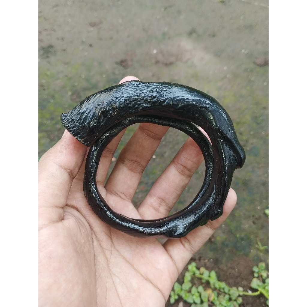 Gelang Akar Bahar Hitam Lilit 3 Jumbo