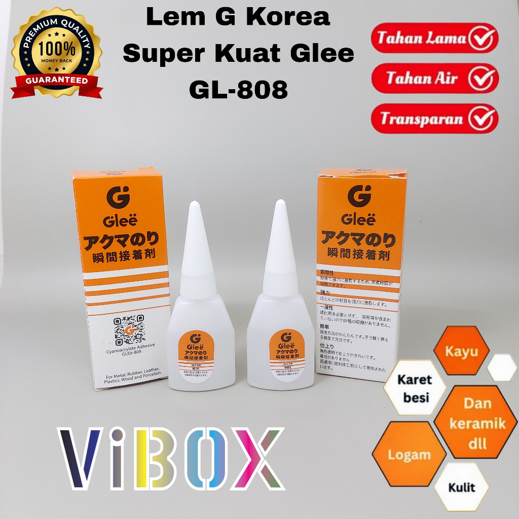 

GLEE GL-808 Lem Korea Instant Cyanoacrylate Glue Serbaguna Perekat Super Kuat [TSA]