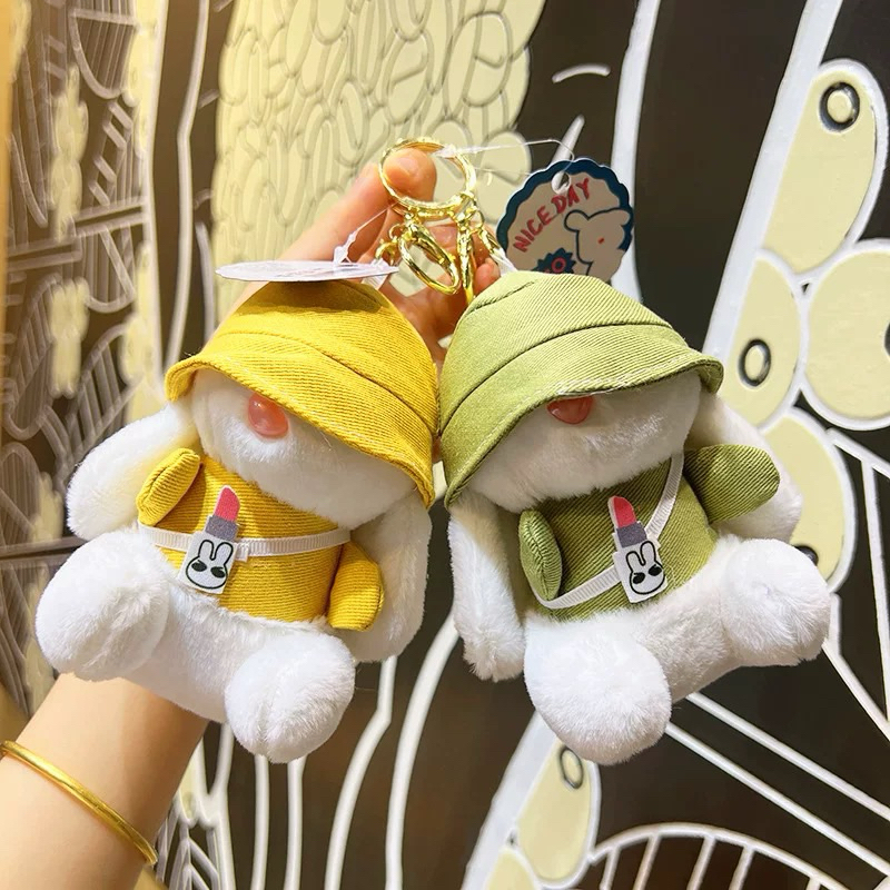 GANTUNGAN TAS BONEKA BENTUK KELINCI + BAJU DAN TOPI | GANTUNGAN TAS KUNCI PREMIUM BESAR QUALITY BAGU