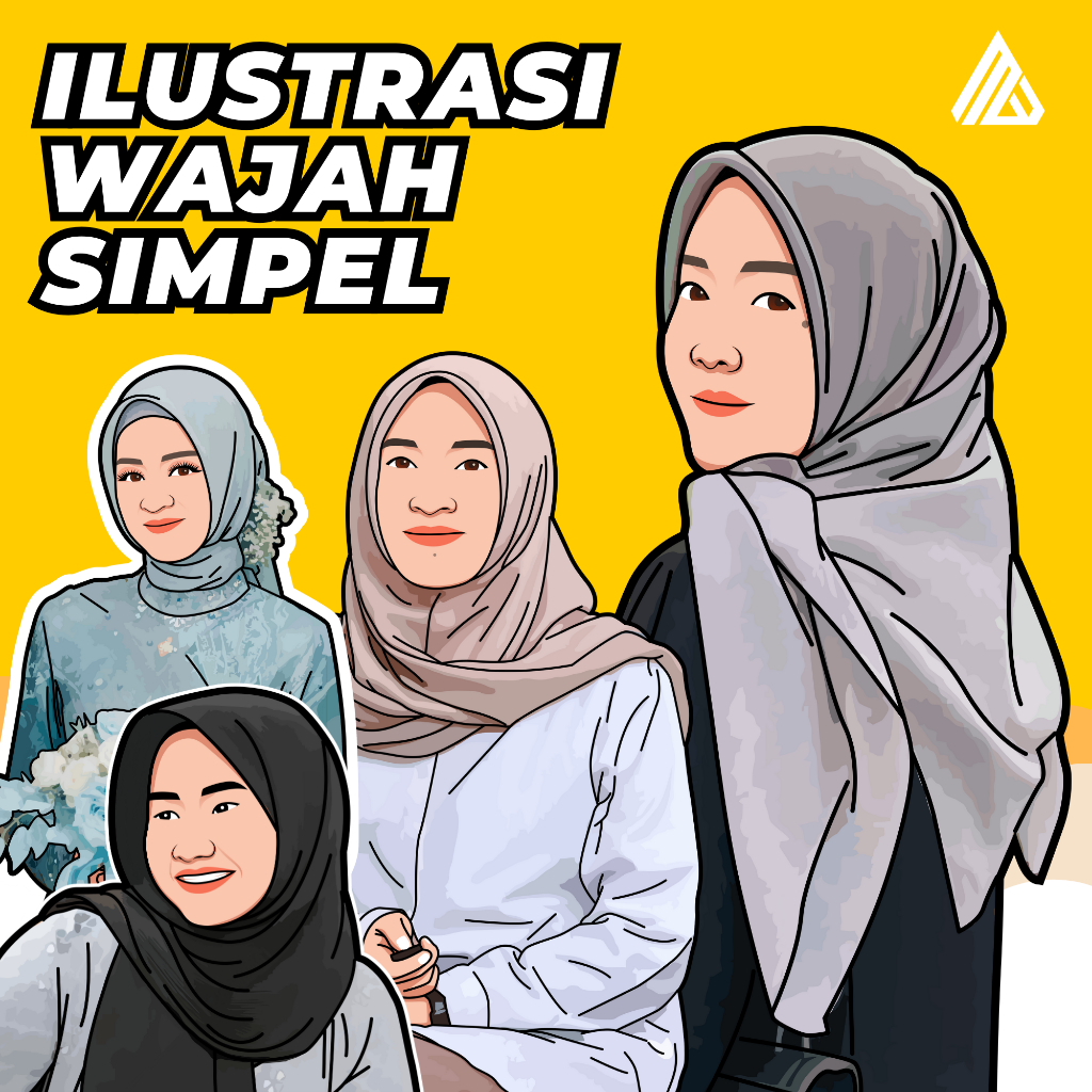 ILUSTRASI WAJAH SIMPEL Ilustrasi Wajah Vektor Karikatur Wajah Kado Ultah Wisuda Pernikahan