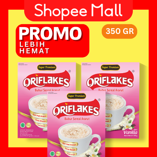 

ORIFLAKES Gastro isi 3 bok 350gram Sereal Umbi Garut dengan Susu Ettawa