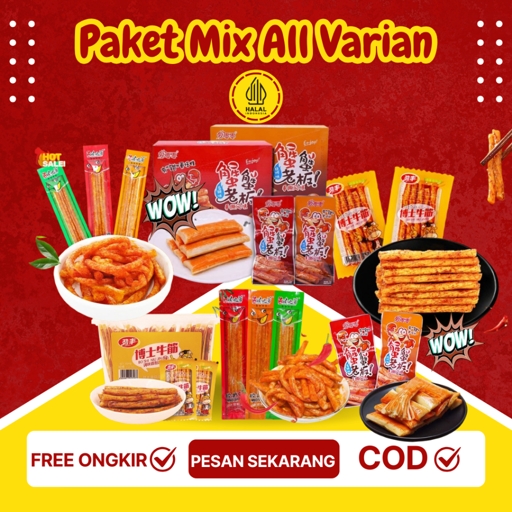 

[HALAL] Makanan Ringan Crab Stick Pedas Makanan Ringan Instan Makanan Laut Camilan Ringan Cemilan Import Cina Ringan Sehat 14g