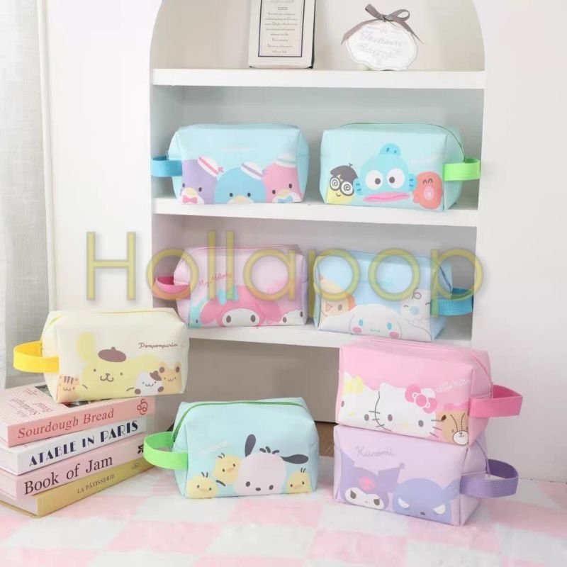 

HOP Pouch tempat pensil serbaguna Hello Kitty My Melody Kuromi Cinamoroll Pompompurin Badtzmaru Pochacco