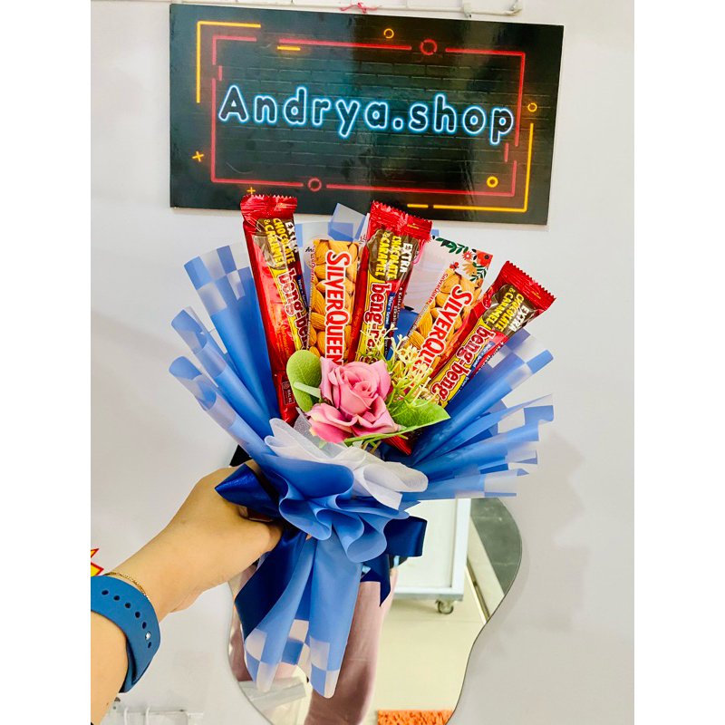 

Buket coklat silverqueen bengbeng cellophane ultah wisuda valentine