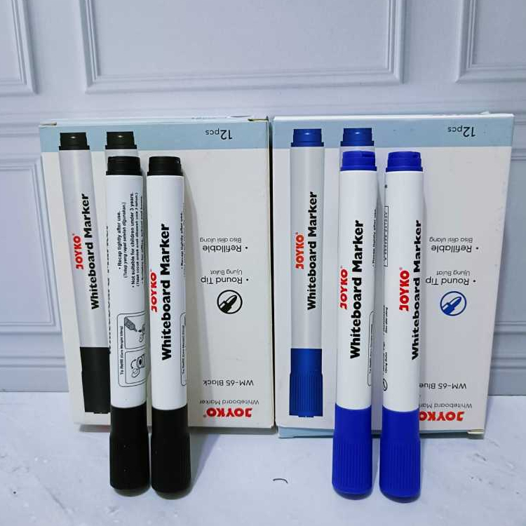

Spidol Papan Tulis Dapat Dihapus Whiteboard Marker Joyko Refillable warna hitam biru