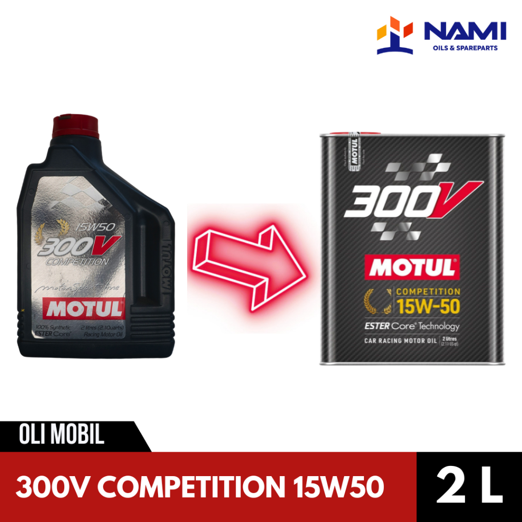 *MOTUL 300V COMPETITION 15W50 (2L)* Oli Mesin Mobil Bensin dan Diesel Balap atau Harian - Original