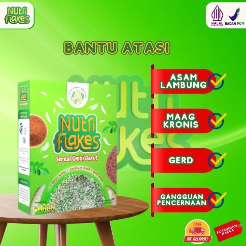 

Nutri Flakes Bantu Atasi Asam Lambung, Maag Kronis,Gerd, Gangguan Pencernaan