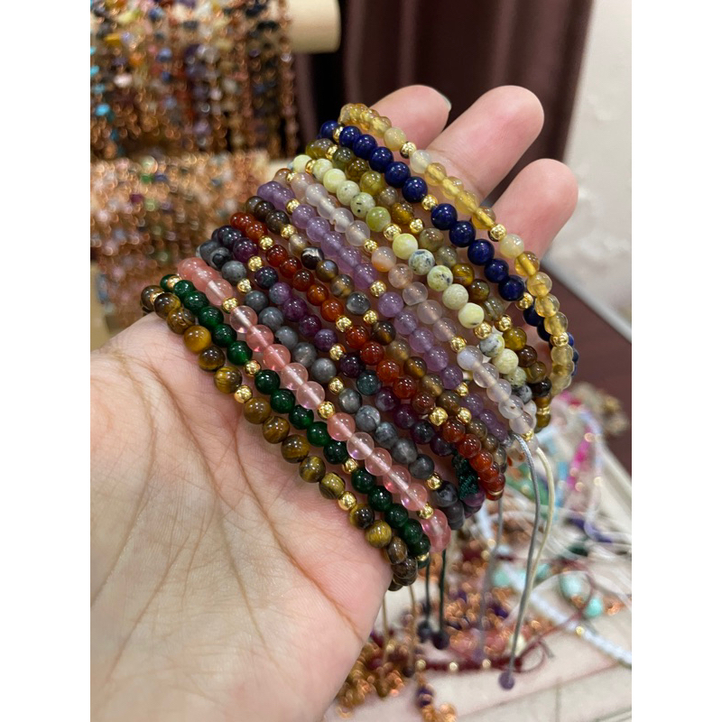 gelang serut batu alam 4mm