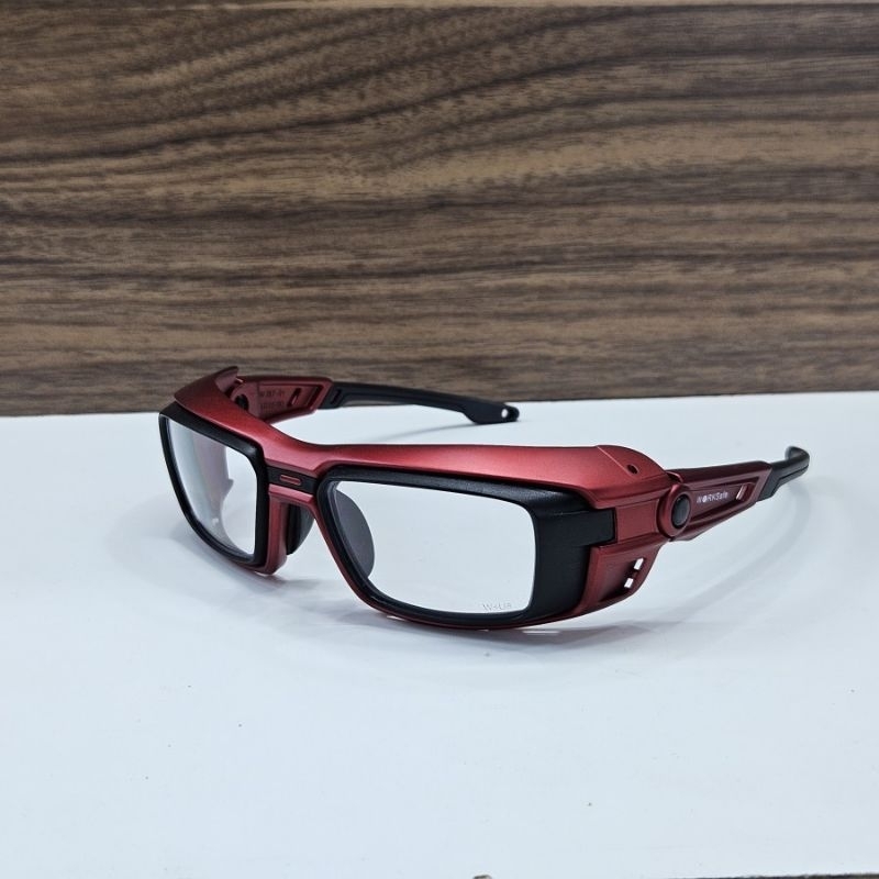frame kacamata safety model sporty WSE 3062 hitam merah original bisa ganti lensa minus ANSI/ISEA Z8