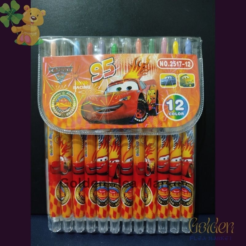 

Rolling Crayon / Crayon Putar Karakter Kartun Cars 12 Colors