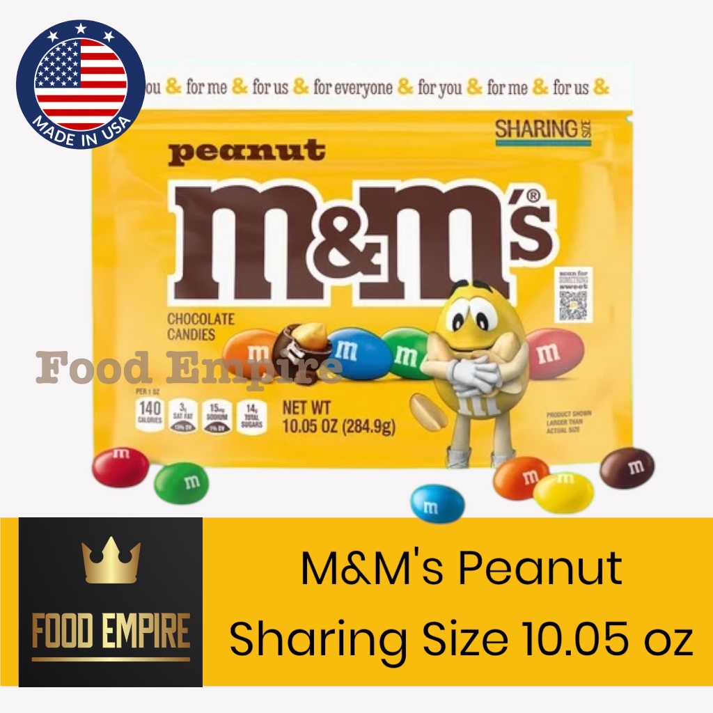 

M&M's Peanut Sharing Size 10,05 oz | Cokelat Kacang m&m 284,9gr | MNM USA