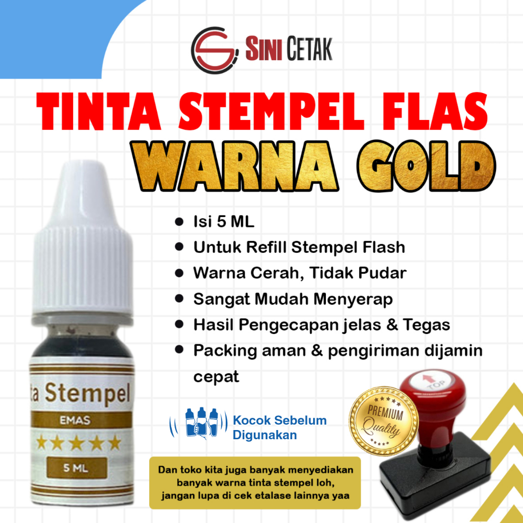 

TINTA GOLD TERMURAH!! TINTA STEMPEL FLASH WARNA GOLD