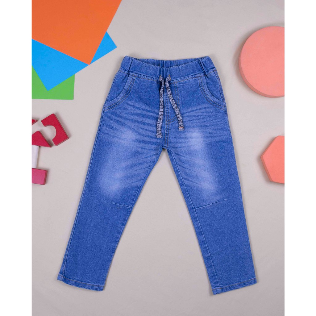 TNT KIDS - Celana Jeans Anak Blue Sky | Celana Denim Anak Unisex | Celana Jeans Panjang Stretch |