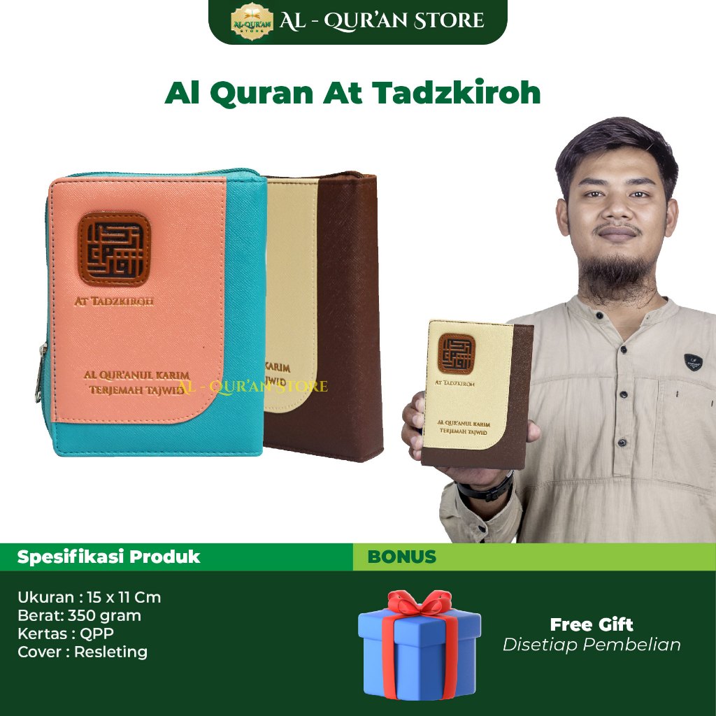 COD ~ Alquran Dan Terjemahan Tajwid Warna 30 Juz At Tadzkiroh Ukuran A6 Resleting Mini Terjemahan Da