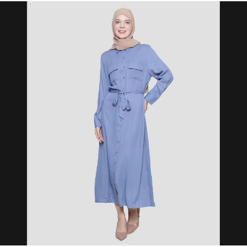 Annisa Ladies blue pocket dress