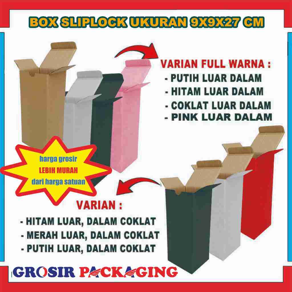 

(PAKET 100 PCS) Box 9x9x27 cm / Box Sloop / Box Tumbler / Kardus Polos