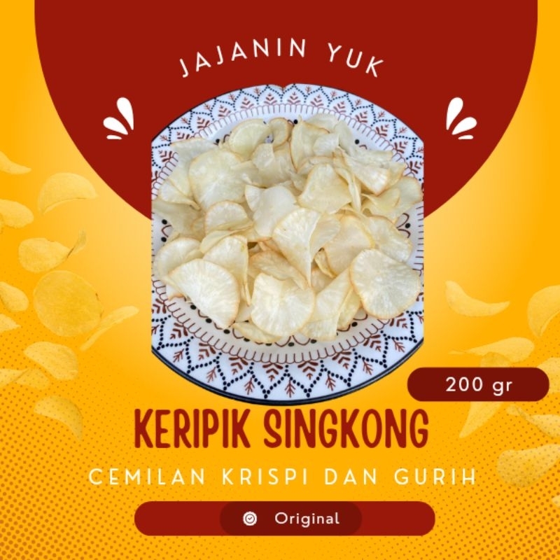 

KERIPIK SINGKONG GURIH ASIN 200 GRAM CEMILAN 10 RIBUAN SNACK GROSIR