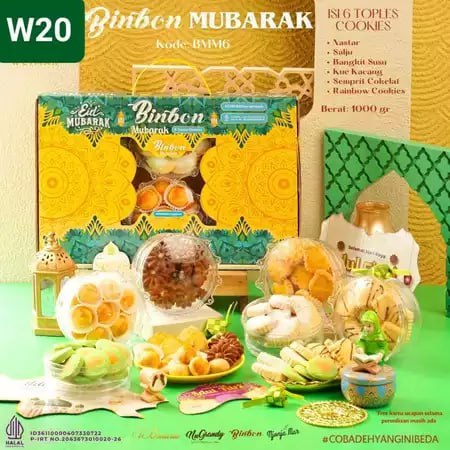 

BINBON MUBARAK Kue Kering Paket Hampers Lebaran Parcel Hari Raya