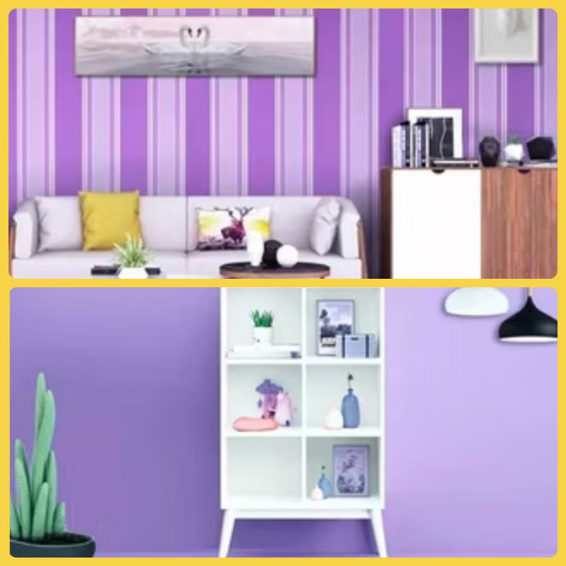 Wallpaper Ungu Wallpaper Ruang Tamu Kerja KamarTidur Wallpaper Meja Lemari Dinding Wallpaper Stiker 