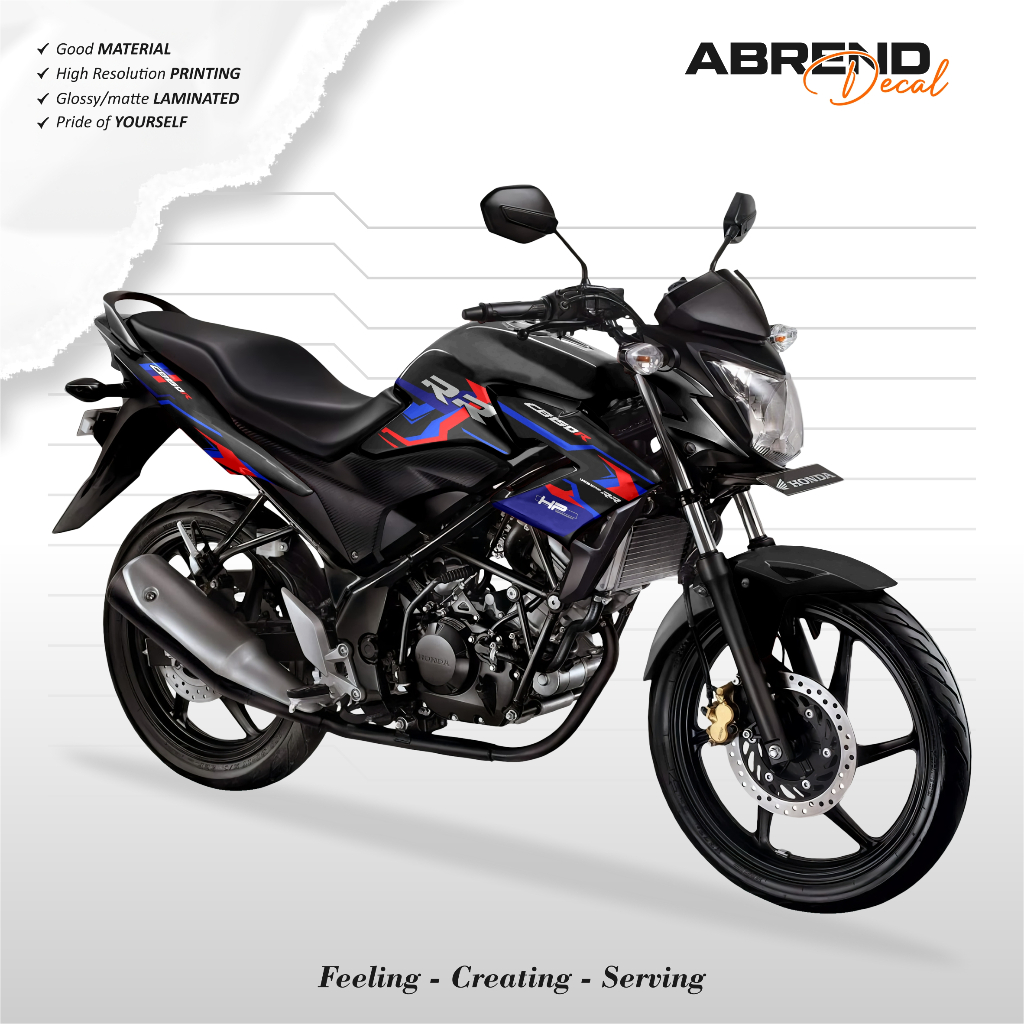 STICKER CB 150R OLD BMW TRI COLOR / STRIPING CB OLD / STIKER CB 150 LAMA DESIGN CUSTOM / STOCK DECAL
