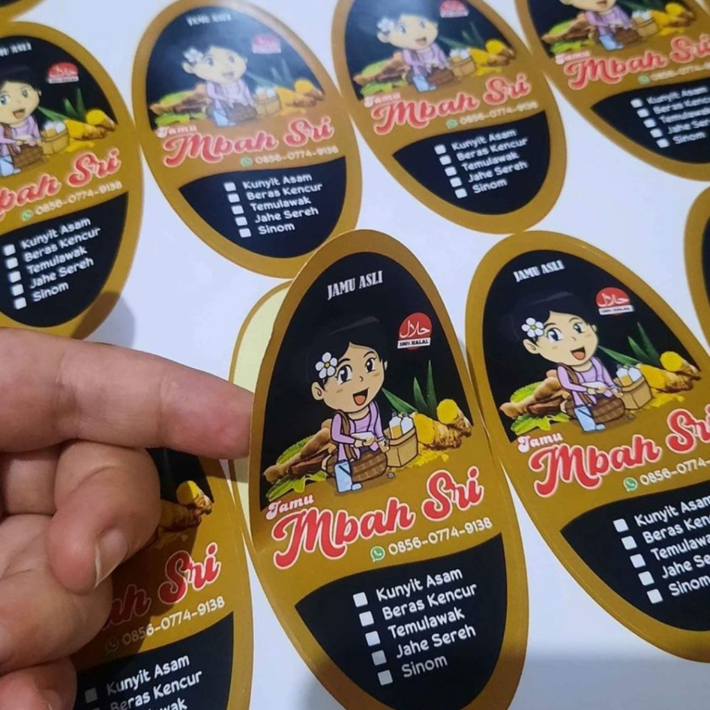 

Sticker Murah Bulat Kotak Pola Custom A3+ Tahan Air Model Bisa Request | Label Toples | Label Makanan | Souvenir