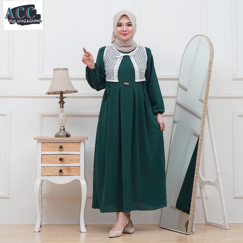 GAMIS POLOS KOMBINASI BRUKAT GAMIS REMAJA GAMIS  MAMA MUDA GAMIS LEBARAN  2025 SERBA GUNA